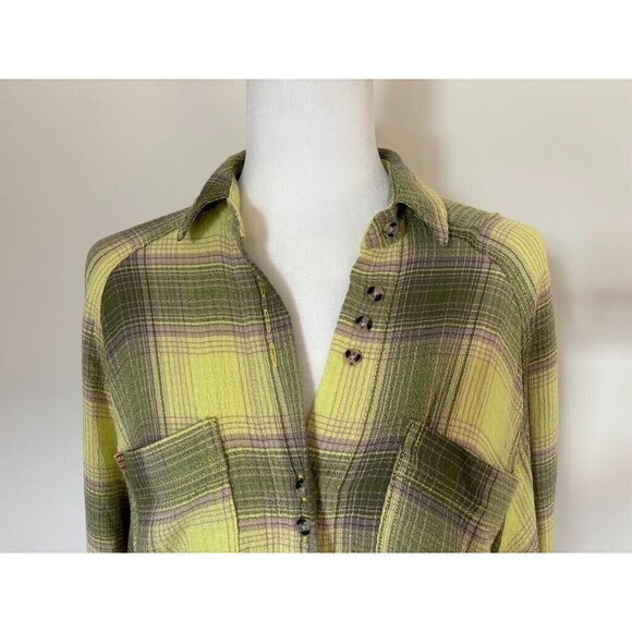 BDG Urban Outfitters Button Up Lou Shirt Size Small Oversized Slouchy Plaid - Picture 3 of 9
